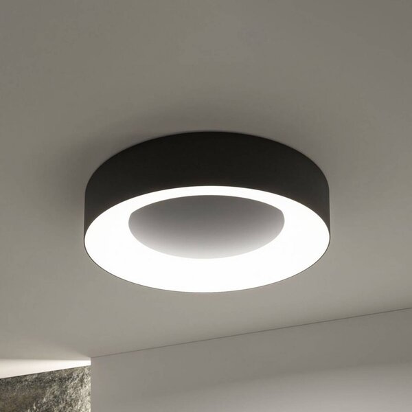 Paulmann LED stropní svítidlo Smart Casca, černé, Ø 40 cm, RGBW, IP44, stmívatelný, Černá, Obývací pokoj / jídelna, kov, Moderní