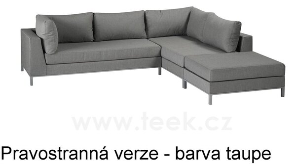 Persoon Sedací sestava pravostranná Sicilie, Persoon, 262x246x60 cm, venkovní látka (Nanotex) tmavě šedá (stone grey), výplň pěna+voděodolný potah sedáků, 3 díly