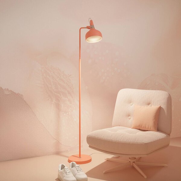 Paulmann Stojací lampa Juna STYLE, broskvová, výška 158 cm, kov, Žlutá / oranžová, Obývací pokoj / jídelna, kov, Moderní, stojací lampa