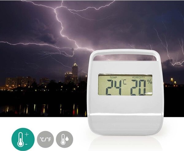 Nedis WEST100WT - Vnitřní teploměr s vlhkoměrem 1xLR54