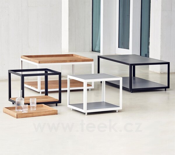 Cane-line Rám pro konferenční stolek Level, Cane-line, čtvercový 48x48x42 cm, hliník barva lava grey