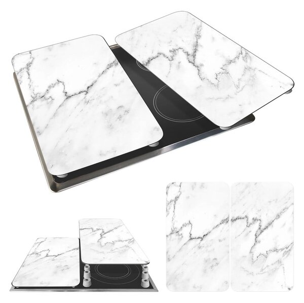 Sada 2 skleněných krytů na sporák Wenko Marble, 52 x 30 cm