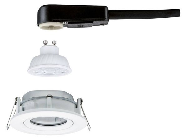 Paulmann vestavná lampa NOVA, bílá, Ø 9 cm, otočná, 827, stmívatelné, stmívatelný, Bílá / opál, Koupelna, Hliník, Moderní, Zapuštěné kulaté