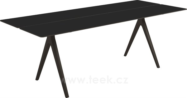Gloster Hliníkový jídelní stůl Split, Gloster, obdélníkový 280x92x74 cm, rám hliník barva meteor, deska hliník barva meteor