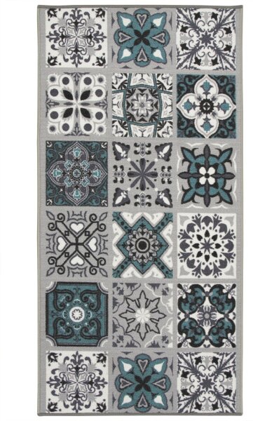 Protiskluzový koberec/ běhoun Patchwork tyrkysový