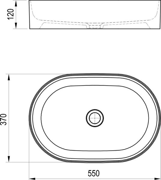 Ravak Ceramic umyvadlo 55x37 cm oválné na pult bílá lesk XJX01155001