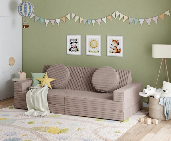 Rozkládací pohovka VARIANT HNĚDÁ SZTRUKS 160x80