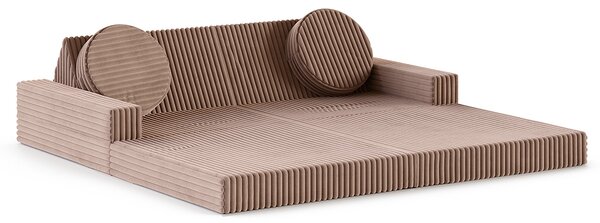 Rozkládací pohovka VARIANT HNĚDÁ SZTRUKS 160x80