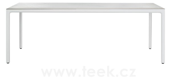 Tribu Jídelní stůl Illum, Tribu, obdélníkový 267x100x76 cm, rám hliník barva white, deska keramika dekor sabbia