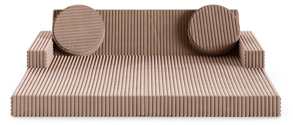 Rozkládací pohovka VARIANT HNĚDÁ SZTRUKS 160x80