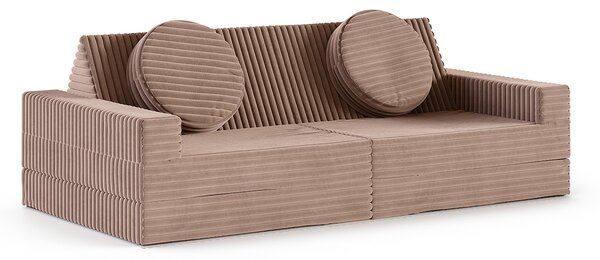 Rozkládací pohovka VARIANT HNĚDÁ SZTRUKS 160x80
