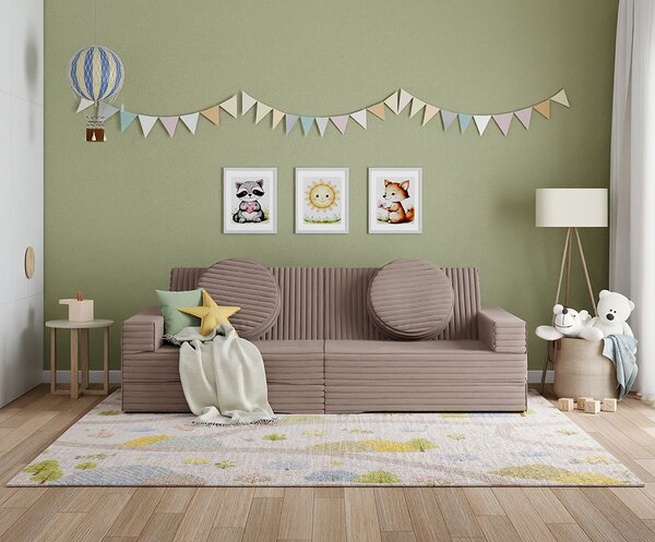 Rozkládací pohovka VARIANT HNĚDÁ SZTRUKS 160x80