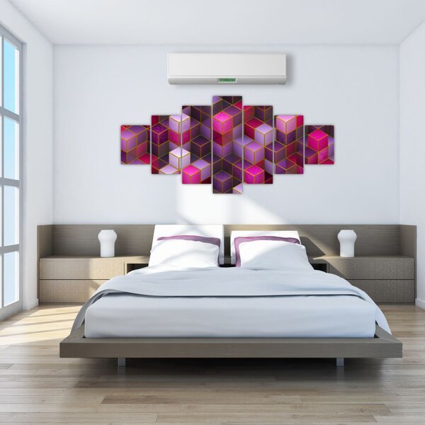 Obraz fialových kostek (210x100 cm)
