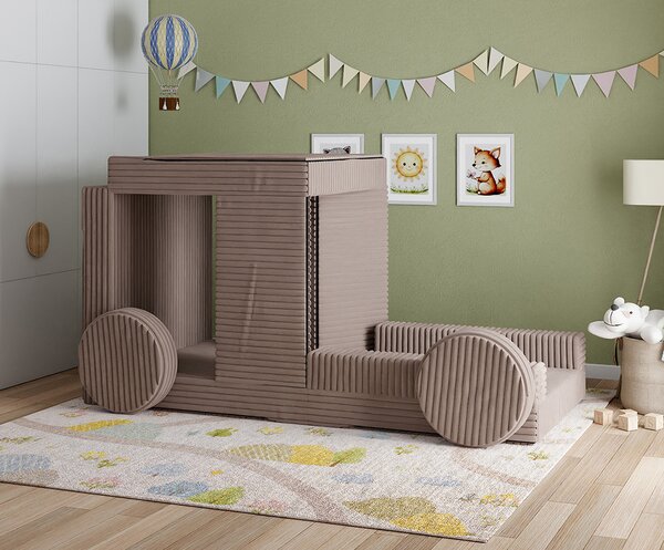Rozkládací pohovka VARIANT HNĚDÁ SZTRUKS 160x80