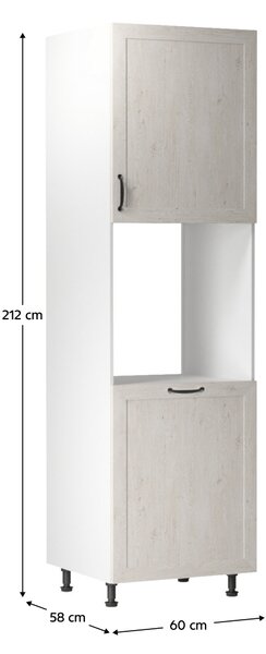 KONDELA Potravinová skříňka, bílá/sosna skandinávská, pravá, ROYAL D60P