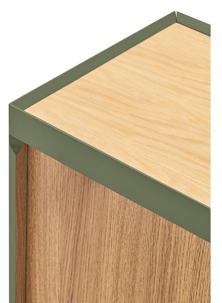 Zelená vysoká komoda v dekoru dubu 95x120 cm Arista – Teulat