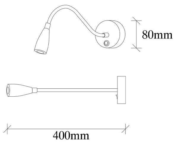 LED nástěnné svítidlo ve zlaté barvě Reading – Opviq lights