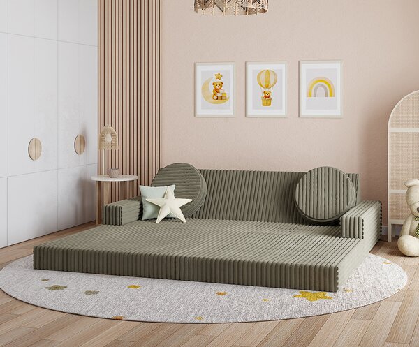 Rozkládací pohovka VARIANT OLIVOVĚ ZELENÁ SZTRUKS 160x80
