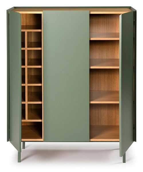Zelená vysoká komoda v dekoru dubu 95x120 cm Arista – Teulat