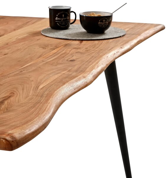 JÍDELNÍ STŮL, akácie, černá, barvy akácie, 140/90/76 cm Carryhome - Jídelní stoly
