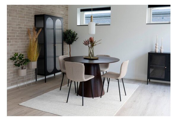 Kulatý jídelní stůl s deskou v dekoru ořechového dřeva ø 120 cm Bolton – House Nordic
