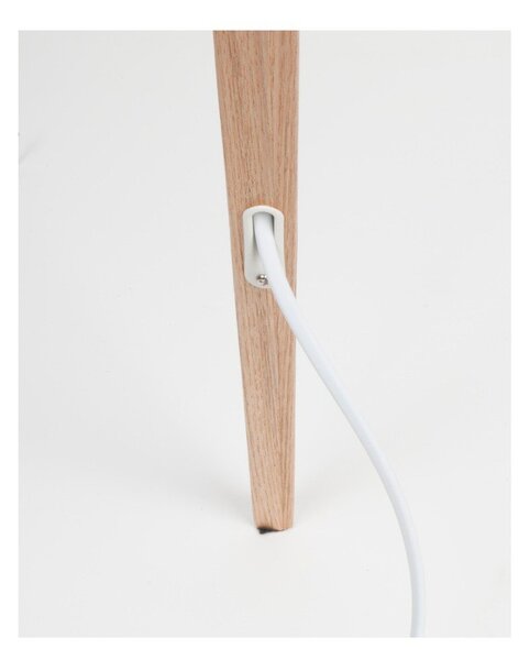 Bílá stojací lampa Zuiver Tripod Wood, ø 50 cm