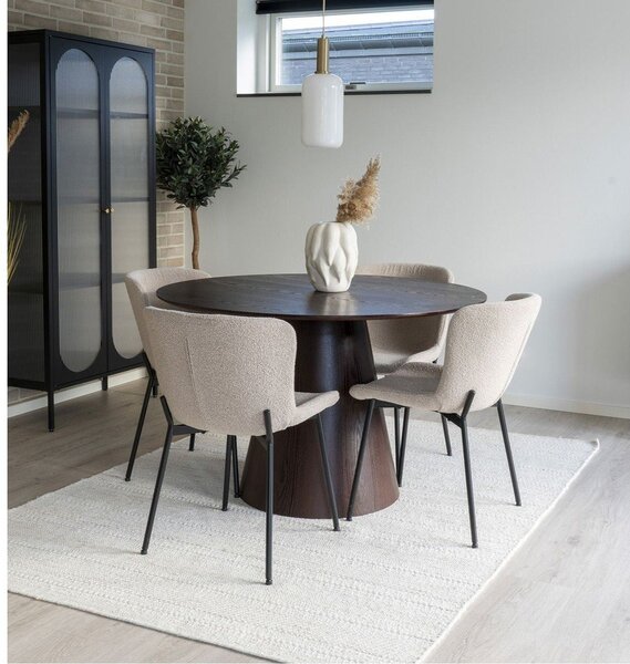 Kulatý jídelní stůl s deskou v dekoru ořechového dřeva ø 120 cm Bolton – House Nordic
