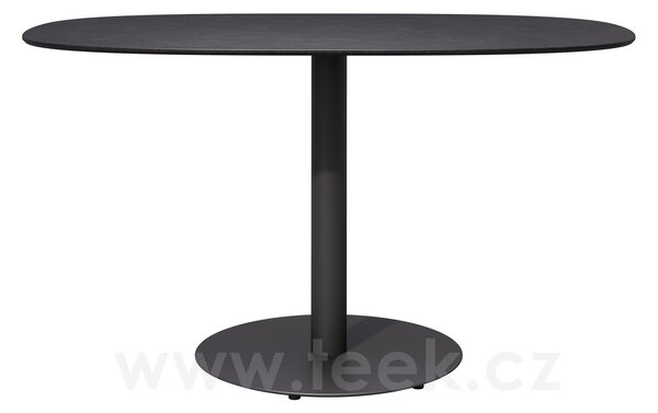 Tribu Jídelní stůl snížený T-Table, Tribu, oválný 136x80x67 cm, rám lakovaná nerez barva white, deska teak