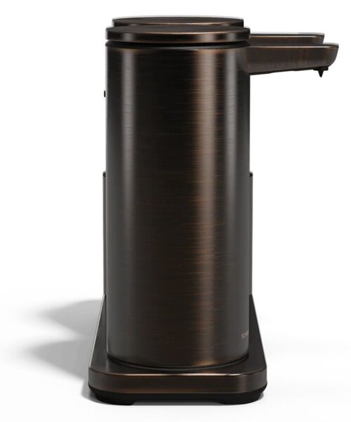 Simplehuman bezdotykový dávkovač, dvojitý, 2x 414 ml + držák na houbičku, černohnědá bronz
