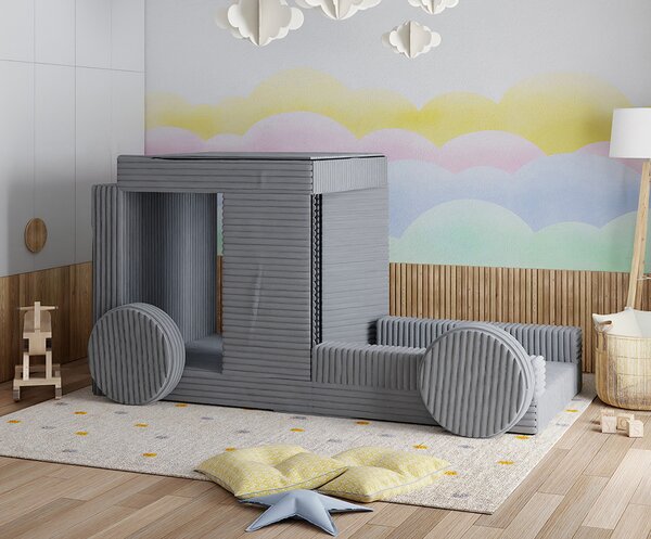 Rozkládací pohovka VARIANT TMAVĚ ŠEDÁ SZTRUKS 160x80