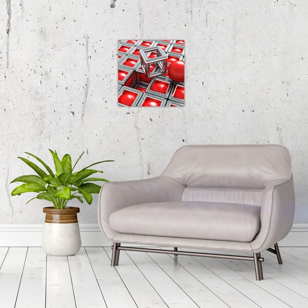 Obraz - 3D metalická abstrakce (30x30 cm)