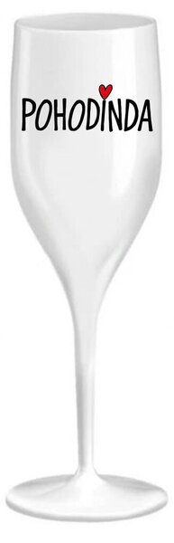 POHODINDA - bílá nerozbitná prosecco sklenice 150 ml