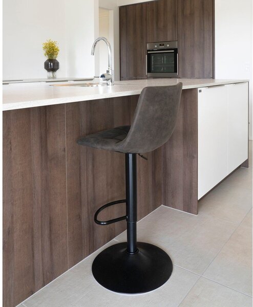Tmavě šedé čalouněné barové židle v sadě 2 ks s nastavitelnou výškou (výška sedáku 63 cm) Middelfart – House Nordic