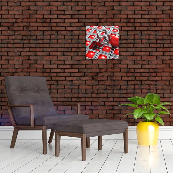 Obraz - 3D metalická abstrakce (30x30 cm)