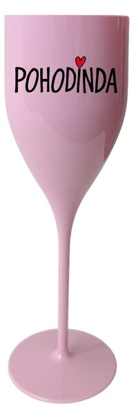 POHODINDA - růžová nerozbitná prosecco sklenice 150 ml