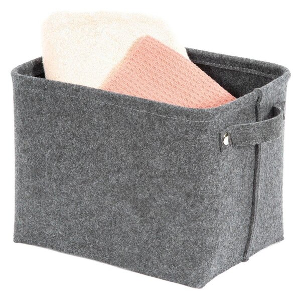 Šedý plstěný úložný košík Compactor Felt Basket, 29 x 24 cm