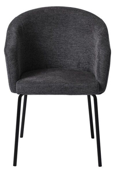 Tmavě šedé čalouněné jídelní křeslo s područkami Easton – Unique Furniture