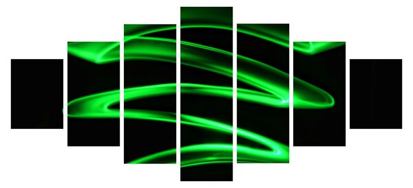 Obraz - neonové vlny (210x100 cm)