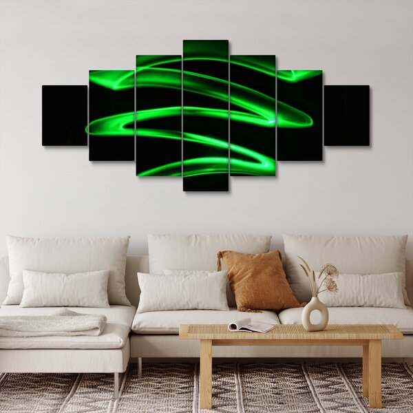 Obraz - neonové vlny (210x100 cm)