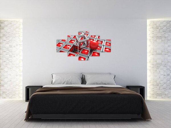 Obraz - 3D metalická abstrakce (125x70 cm)