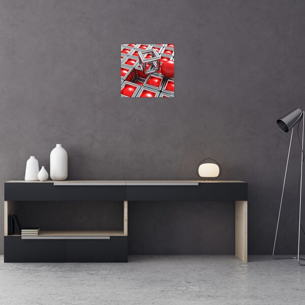 Obraz - 3D metalická abstrakce (30x30 cm)