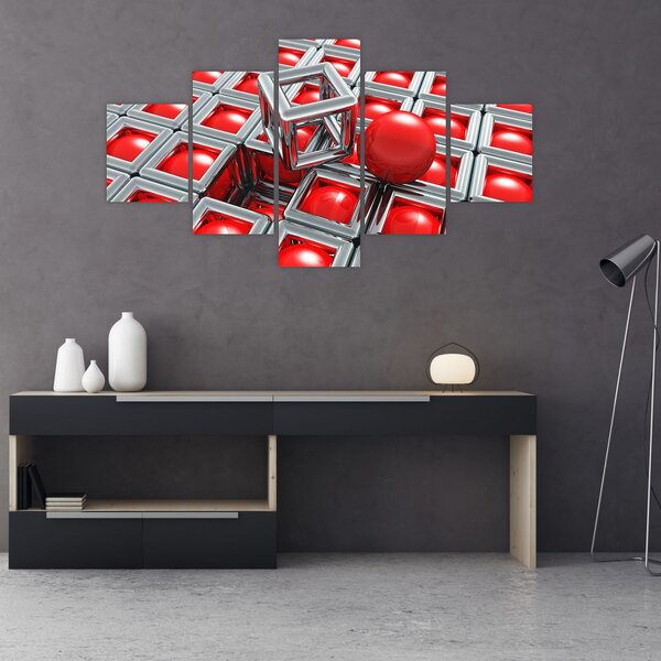 Obraz - 3D metalická abstrakce (125x70 cm)