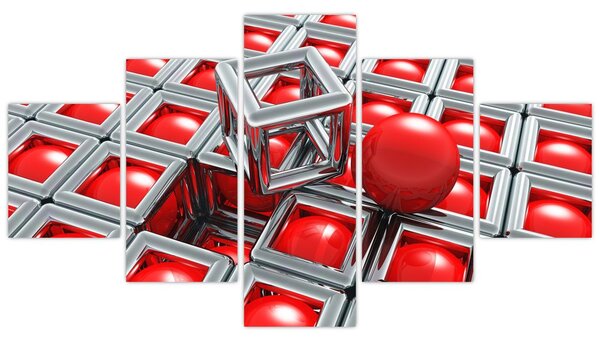 Obraz - 3D metalická abstrakce (125x70 cm)