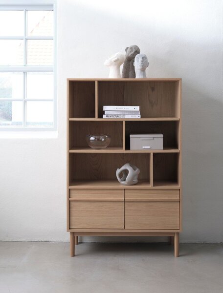 Knihovna v dekoru dubu v přírodní barvě 140x90 cm Ponza – Unique Furniture