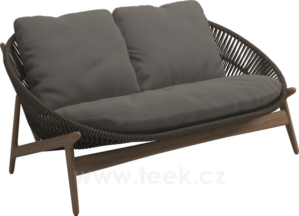 Gloster Pohovka 2-místná Bora, Gloster, 160x95,5x73,5 cm, rám teak, výplet umělý ratan světlý Sorrel, sedáky kat. B barva dle vzorníku