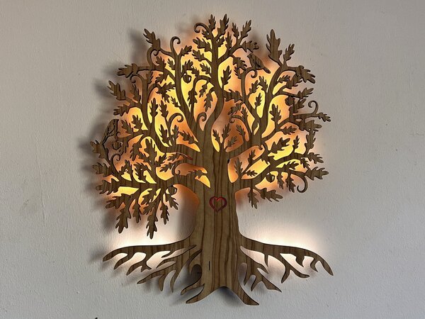 "Dub" světelný strom 230V 45x55cm provedení povrchu: dub světlý