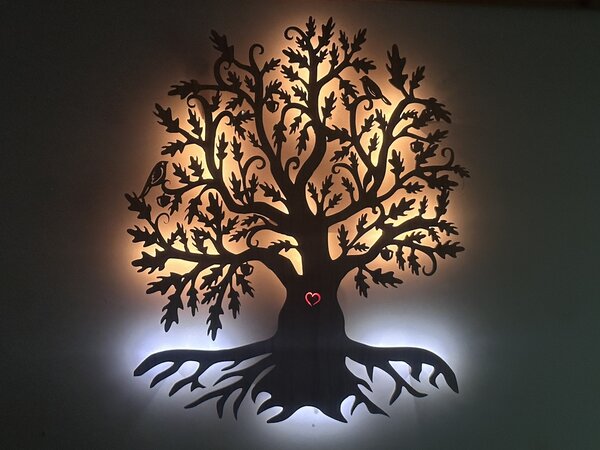 "Dub" světelný strom 230V 45x55cm provedení povrchu: dub světlý