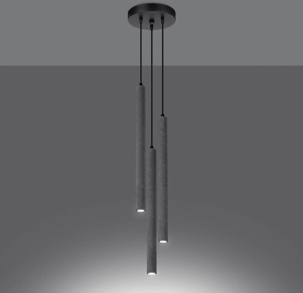 Sollux Lighting Pastelo závěsné svítidlo 3x8 W černá-šedá/popelavá SL.1273