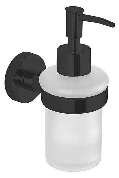 Aqualine - Nástěnný dávkovač mýdla SAMBA 150 ml mléčné sklo/matná černá