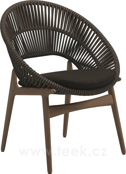 Gloster Jídelní křeslo Bora, Gloster, 70,5x63,5x88,5 cm, rám teak, výplet umělý ratan světlý Sorrel, sedáky kat. B barva dle vzorníku